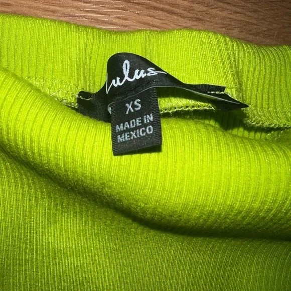 Lulus Neon Green Ribbed Set - Picture 3 of 3